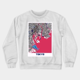 Tokyo - Japan MilkTea City Map Crewneck Sweatshirt